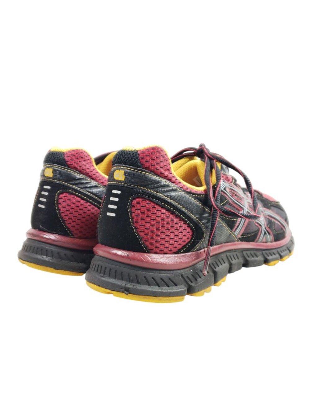 Asics Mens Size 10 Gel Scram Trail Running Shoes Black/Red/Yellow - Picture 4 of 9
